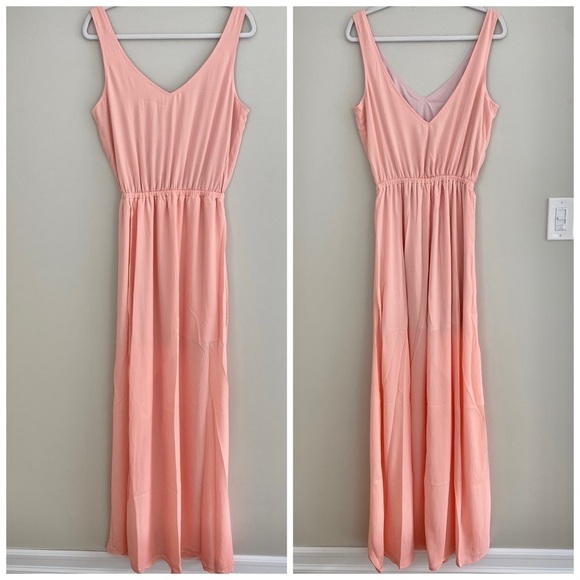 NWT Show Me Your MuMu Kendall Maxi Dress, Frosty Pink Crisp size L - Picture 7 of 13
